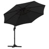 294 x 248 cm Round Outdoor Patio Umbrella Cantilever Umbrella with 360° Rotation for Backyard-Black