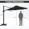 294 x 248 cm Round Outdoor Patio Umbrella Cantilever Umbrella with 360° Rotation for Backyard-Black