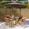 294 x 248 cm Round Outdoor Patio Umbrella Cantilever Umbrella with 360° Rotation for Backyard-Brown