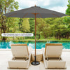 295 x 295 cm Patio Umbrella with Pulley Lift and Ventilation Hole-Grey