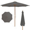 295 x 295 cm Patio Umbrella with Pulley Lift and Ventilation Hole-Grey