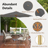 295 x 295 cm Patio Umbrella with Pulley Lift and Ventilation Hole-Grey