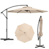 295 cm Patio Offset Umbrella with Easy Tilt Adjustment and Crossed Base-Beige