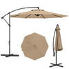 295 cm Patio Offset Umbrella with Easy Tilt Adjustment and Crossed Base-Brown