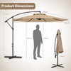 295 cm Patio Offset Umbrella with Easy Tilt Adjustment and Crossed Base-Brown