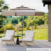 295 cm Solar Patio Umbrella with 32 LED Lights and 3-Tier Vented Top-Tan