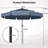 295 cm Solar Patio Umbrella with 32 LED Lights and 3-Tier Vented Top-Navy