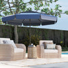 295 cm Solar Patio Umbrella with 32 LED Lights and 3-Tier Vented Top-Navy