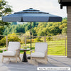 295 cm Solar Patio Umbrella with 32 LED Lights and 3-Tier Vented Top-Navy