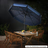 295 cm Solar Patio Umbrella with 32 LED Lights and 3-Tier Vented Top-Navy