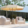 295 cm Solar Patio Umbrella with 32 LED Lights and 3-Tier Vented Top-Beige