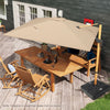 297 cm Outdoor Patio Cantilever Umbrella with 360° Rotation-Beige