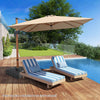 297 cm Outdoor Patio Cantilever Umbrella with 360° Rotation-Beige