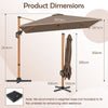 297 cm Outdoor Patio Cantilever Umbrella with 360° Rotation-Coffee