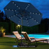 297 cm Solar Patio Umbrella with 32 LED Lights and 3-Tier Vented Top-Navy