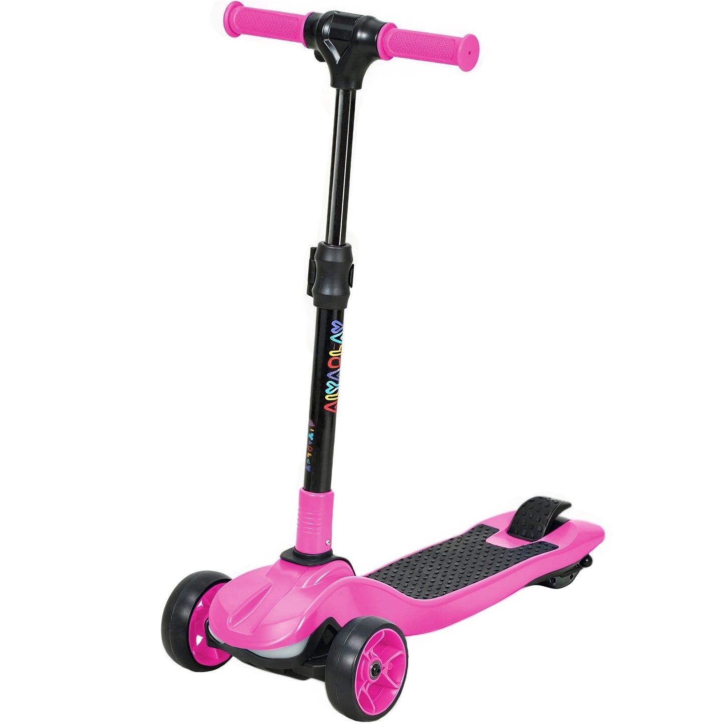 AIYAPLAY Three-Wheel Foldable Electric Scooter for Kids Aged 6-10 Years, Pink