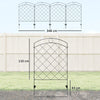 Outsunny Steel Decorative Outdoor Picket Fence Panels Set of 4, Black