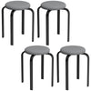 HOMCOM Stackable Stools Modern Cushioned Round Backless Stools Set of 4 Kitchen Dining Room Dark Grey