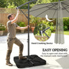 Outsunny 3m Overhanging Parasol, with Base, Weights and Cover - Light Grey