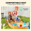 Outsunny Kids Sand Pit, Children Pirate Ship Sandbox with Bench, Bottom Liner, Seat, Natural Wood Tone