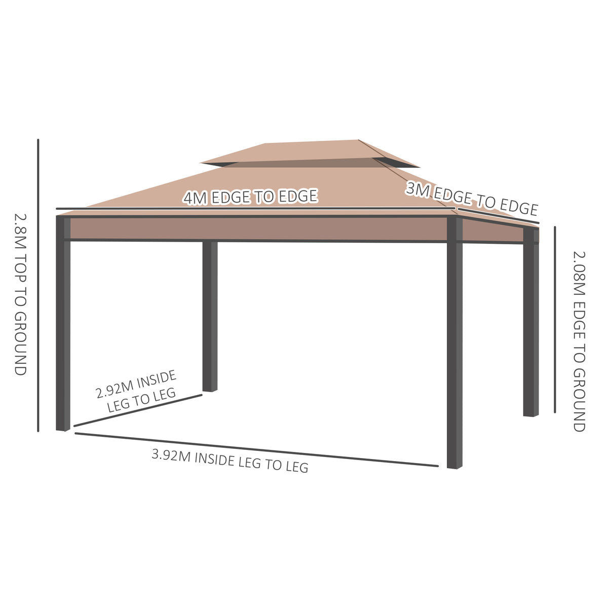 Outsunny Garden Gazebo in Coffee