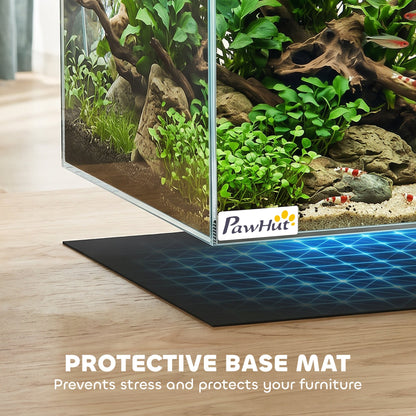 PawHut Fish Tank Bare Glass for DIY Glass Aquarium with Protective Base Mat 24L Transparent for Fish Shrimps