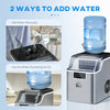 HOMCOM 3.2L Compact Ice Machine, with LCD Screen and Accessories - Silver-Tone