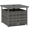 Outsunny Outdoor Rattan Wicker Coffee Table w/ Umbrella Hole Suitable for Garden Garden