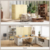 HOMCOM Room Divider, Freestanding Privacy Screen, 4 Panel Folding, 180 x 180cm, Natural