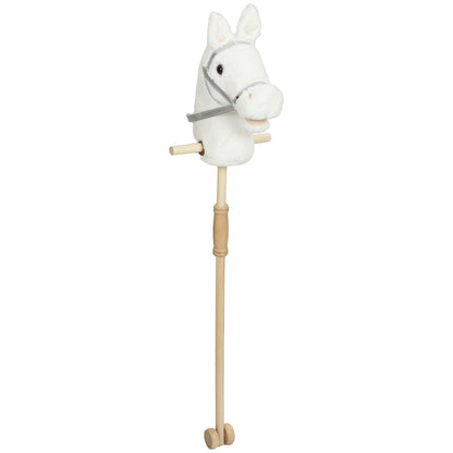 AIYAPLAY Hobby Horse with Wood Wheels in White