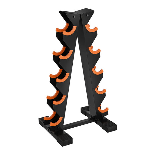 SPORTNOW 5-Tier Dumbbell Rack, A-Frame Weight Stand with Protective Washers, Non-Slip Feet, Space-Saving Storage for Home Gym