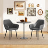Set of 2 Leisure Dining Chair Upholstered with Curved Backrest-Grey