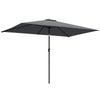 Outsunny Garden Parasol, Parasol Umbrella with Crank Handle, Tilt Function, Polyester Canopy, Dark Grey