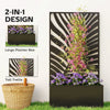 Outsunny Metal Garden Bed for Garden with Trellis, Wall Mounted or Freestanding Raised Planter with Privacy Screen