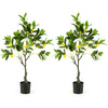2 Pack 80cm Fake Lemon Plant with Lemon Fruits and Cement Pot