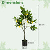 2 Pack 80cm Fake Lemon Plant with Lemon Fruits and Cement Pot
