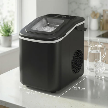 HOMCOM Countertop Ice Maker Machine 9 Cubes in Black