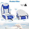 2 Pieces High Back Boat Seat with High-density Sponge Cushion-Blue