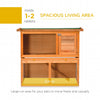 PawHut Rabbit Hutch Outdoor Guinea Pig Hutch Wooden Pet Cage Run 2-Tier with Opening Top, 90 x 45 x 80cm