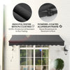Outsunny 3 x 2.5m Electric Awning with Remote Controller, Aluminium Frame DIY Retractable Awning, UV30+ Sun Shade Canopy for Garden Patio Deck Door Window, Dark Grey