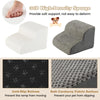 2-Tier Dog Ramp Pet Stairs with Washable Cover and High-Density Foam-Grey