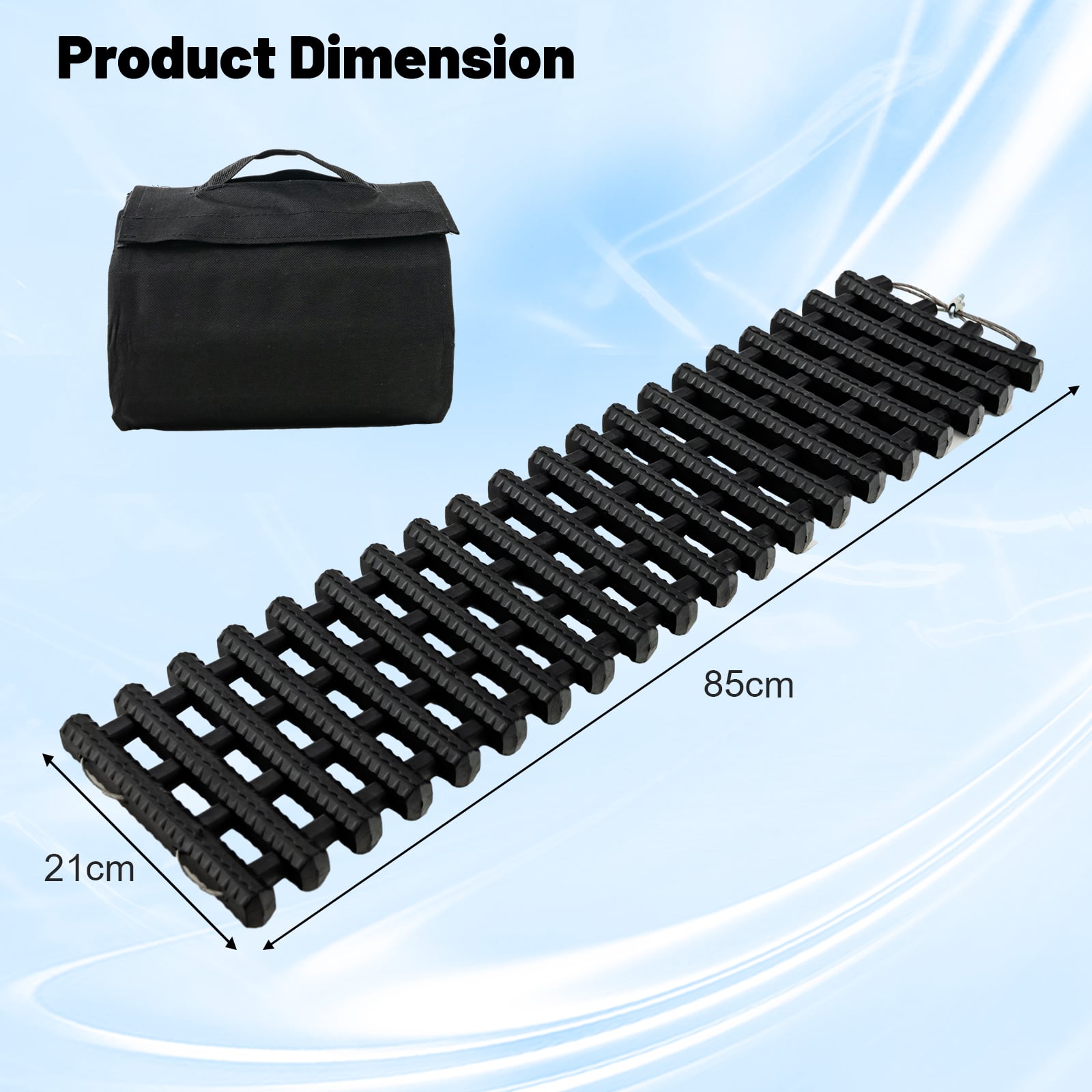 2 Pack Tire Traction Mats Portable TPR Recovery Track Pad with Bag-M