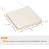Outsunny Set of 2 Garden Chair Cushions with Ties, 45 x 45 cm Replacement Cushions for Outdoor Furniture, Cream White