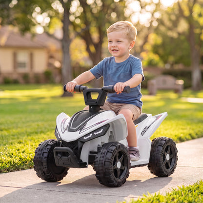 AIYAPLAY 6V Battery Powered Kids ATV in White