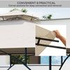 Outsunny 3x3(m) Replacement Gazebo Canopy, Double Tier Roof Top for Garden, Patio, Outdoor, Beige (TOP ONLY)