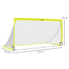 HOMCOM Two Football Goal Nets, Foldable Outdoor Sport Training Equipment, for Teens, Adults, with Carrying Bag, Yellow
