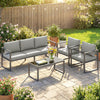Outsunny 4 Piece Outdoor Garden Furniture Set, Patio Furniture with 3-Seater Sofa, Armchairs and Coffee Table