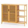 2-Door Bamboo Bathroom Cabinet with Shelves-Natural