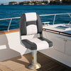 2-Pack Boat Seats with Thick Sponge Padding-Grey