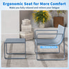 2 Piece Patio Furniture Set with Square Coffee Table-Grey